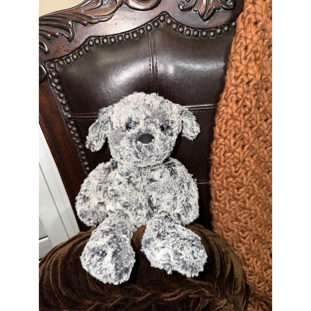 Steiff Soft Cuddly Friends Dog Grey White Mottled Plush Stuffed Animal 11 inch